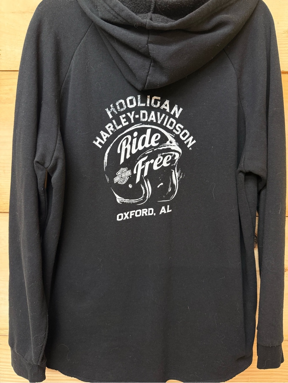 Harley-Davidson Black Hoodie with White Script Logo - Picture 4 of 4